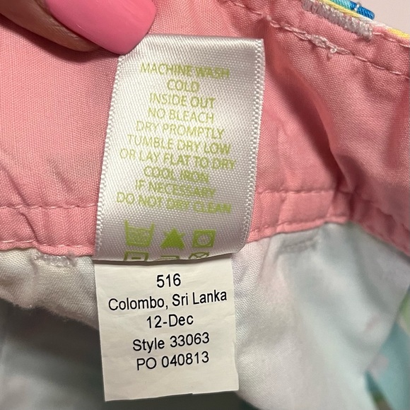 Lilly Pulitzer Spring Fling Buttercup Pastel Floral Scalloped Shorts Size 00 28W - Picture 12 of 14